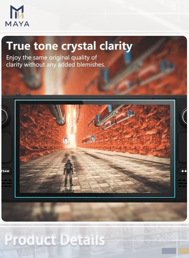 مايا عبوة من قطعتين من واقيات الشاشة لجهاز Steam Deck OLED، زجاج مقوى متوافق مع جهاز Steam Deck OLED مقاس 7.4 بوصة (إصدار 2023). - Image 3